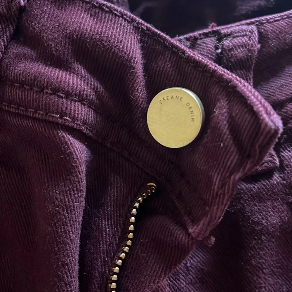 Sézane - excellent condition ankle length burgundy jeans size 27 but fit like 25 - Picture 4 of 15